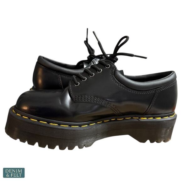 NEW Dr. Martens 8053 Leather‎ Platform Shoes Black Polished Smooth Quad Sole main image 16